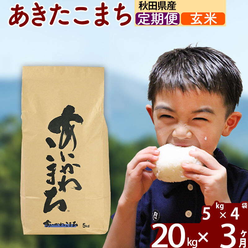 ※令和7年産※《定期便3ヶ月》秋田県産 あきたこまち 20kg【玄米】(5kg小分け袋) 2025年産 お届け周期調整可能 隔月に調整OK お米 藤岡農産 [藤岡農産 秋田 お米 あきたこまち 米どころ 東北 北秋田市 定期便 毎月お届け]