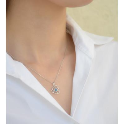 ふるさと納税 藤沢市 Blue Rose Pt トパーズ ダイヤモンド ペンダント |  | 02