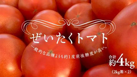 ぜいたくトマト！ 約2kg × 2箱 合計 約4kg ( 18～24個 ) トマト 大玉トマト  新鮮 美味しい 野菜