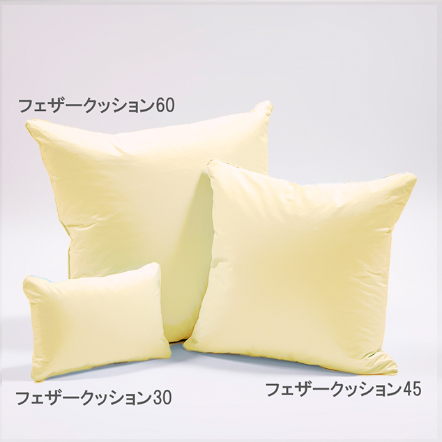 羽毛たっぷりで快適おうち時間！フェザークッション45（45cm角）