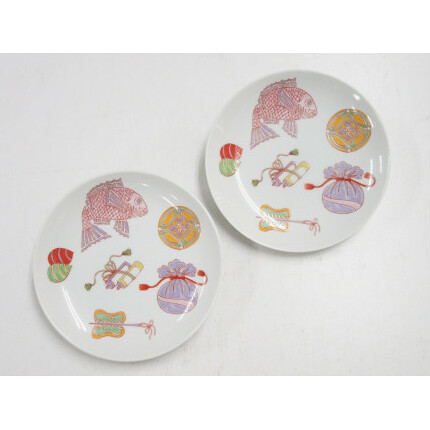 ARITA PORCELAIN LAB(アリタポーセリンラボ)  宝づくし・ペア平皿(小) 有田焼 おめでたい おせち A40-186
