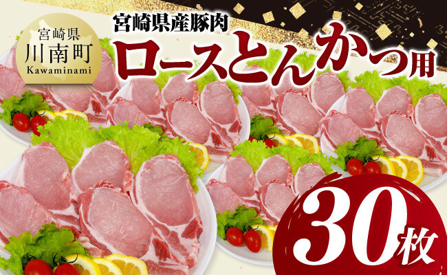 
            宮崎県産豚肉　ロースとんかつ用（100g以上×30枚） 【 豚肉 豚 肉 宮崎県産 ロースカツ 送料無料 】
          