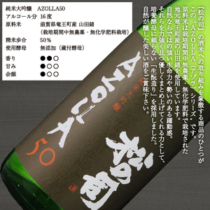 松の司 純米大吟醸 「AZOLLA50」 特別純米酒 720mlセット 金賞 受賞酒造 (日本酒 飲み比べ 酒 清酒 地酒 純米酒 松の司 瓶 ギフト お歳暮 プレゼント 松瀬酒造 滋賀 竜王 送料無