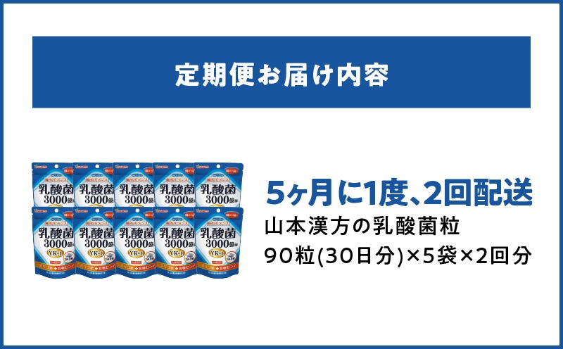 ＜5ヶ月に1度、2回送付＞乳酸菌粒［027Y25-T］