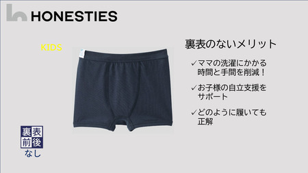 [KIDS]∞裏表前後なし ボクサーパンツ 120(紺) 2枚 キッズ