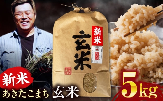 あきたこまち【順次発送】【令和8年産】玄米 あきたこまち 5kg お米 新米 玄米 大洲市/稲工房案山子  [AGAV023]