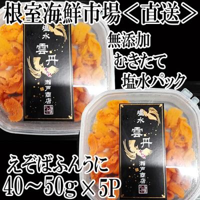 ふるさと納税 根室市 無添加むきたてエゾバフンウニ(赤系)塩水パック40〜50g×5P B-28094