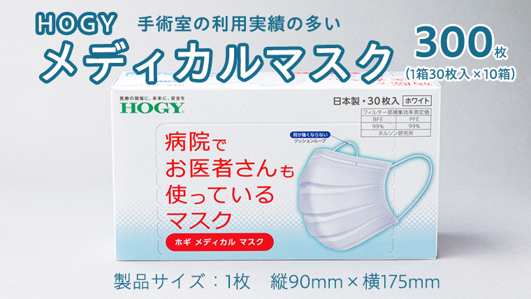 
ホギメディカルマスク 箱タイプ 10箱 ( 1箱 / 30枚入 ) HOGY 高品質 認証マスク 不織布 清潔 安心 安全 予防 楽
