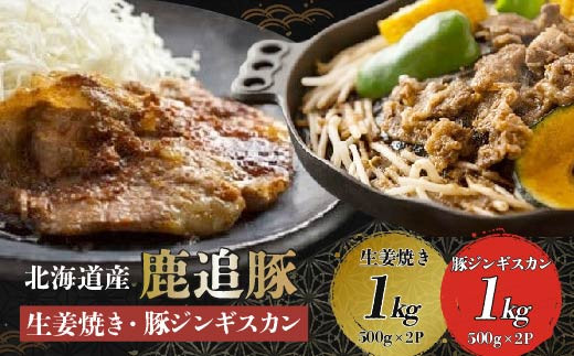 生姜焼き・豚ジンギスカン（鹿追豚Ｅセット）【 ふるさと納税 人気 おすすめ ランキング 肉 豚肉 豚ジンギスカン 豚ロース 豚モモ 豚ヒレ 豚バラ 肉 豚肉 ブランド豚  北海道 鹿追町 送料無料 】  SKA002