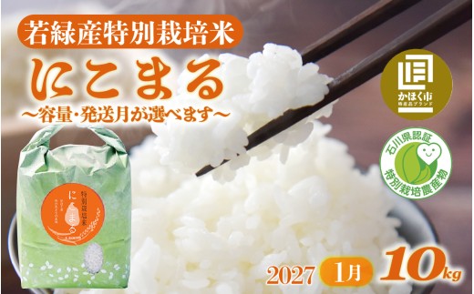 【令和8年産 新米】【発送月が選べる】若緑産 特別栽培米「にこまる」10kg（5kg × 2袋）【2027年1月発送】