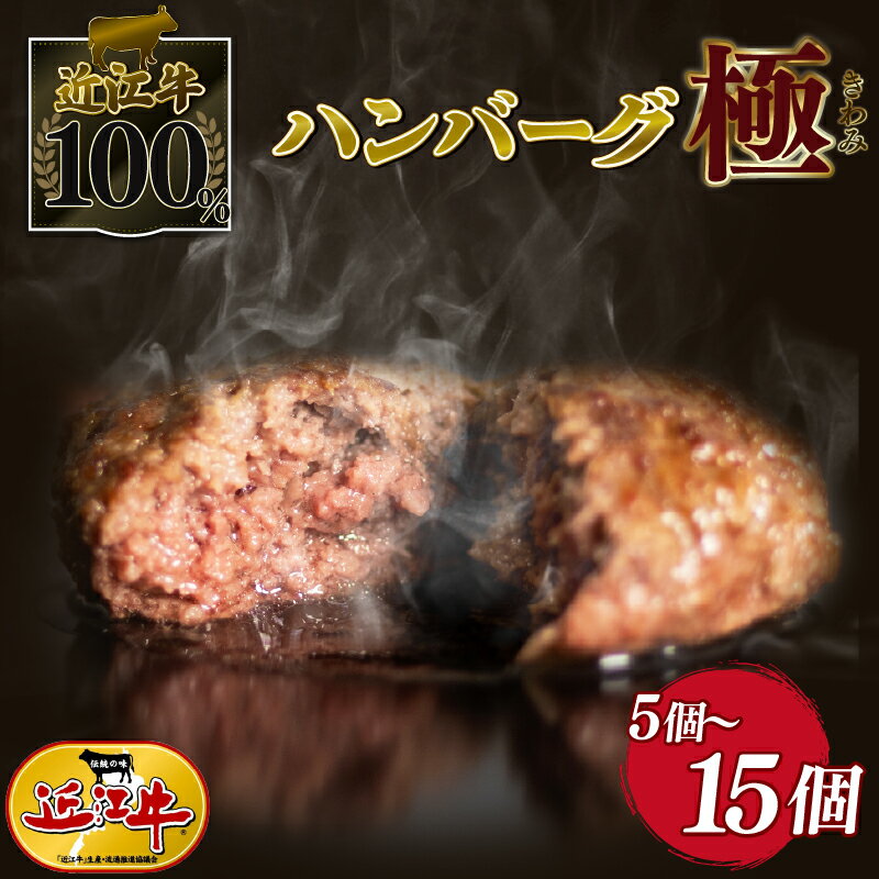 【ふるさと納税】 近江牛 100％ ハンバーグ 極味 150g × 5個 ~ 15個 黒毛和牛 ブランド 肉 三大和牛 贈り物 ギフト 滋賀県 竜王町 古株牧場 神戸牛 松阪牛 に並ぶ 日本三大和牛 ふるさと納税