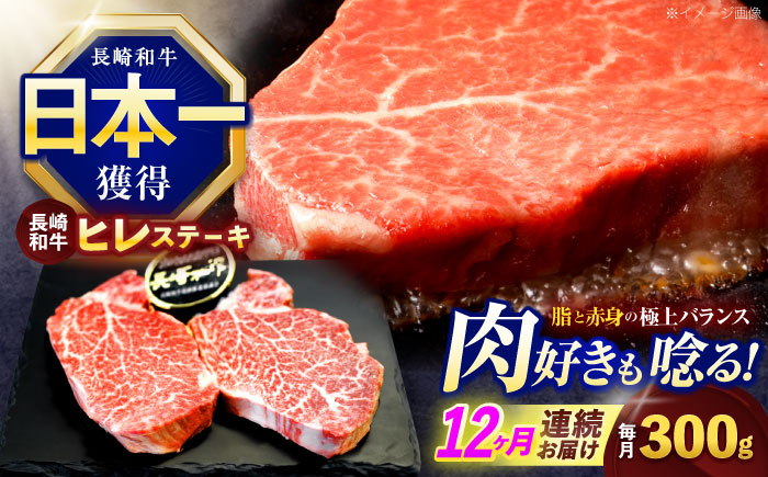 
            【12回定期便】長崎和牛ヒレステーキ 約300g(150g×2枚)【株式会社 黒牛】 [OCE004] / 牛肉 ステーキ ひれ ヘレ フィレ ステーキ肉 ヒレステーキ ひれすてーき 国産牛 ヘレ ヒレ肉 ヘレ肉 贈答 牛肉ステーキ
          