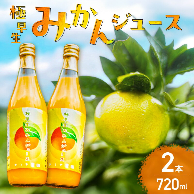【ふるさと納税】ゆうや農園の極早生みかんジュース 720ml×2本【極早生みかんのストレートジュース】