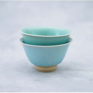有田焼 翡翠・天青茶杯 【 茂正工房 】 梶原大敬 中国茶器 湯呑み コップ 陶器 器 食器 青磁 手作り 作家もの セット A30-579_イメージ5