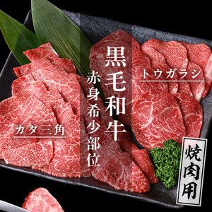 i1336 鹿児島県産 黒毛和牛 赤身希少部位セット焼肉用(計600g) カタ三角 トウガラシ 希少 部位 赤身 焼肉 国産 九州産 牛肉 国産牛 セット レア 小分け 焼き肉 BBQ 冷凍配送 【ス