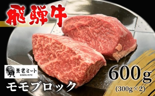 【6月発送】 飛騨牛 モモブロック 600g 300g×2 牛肉 和牛 肉 ローストビーフ 焼肉 ステーキ 赤身 赤身肉 牛 鉄板焼き お祝い 贈答 ギフト 贈り物 ふるさと納税 東白川村 岐阜 贅沢 モモ もも肉 養老ミート 23000円