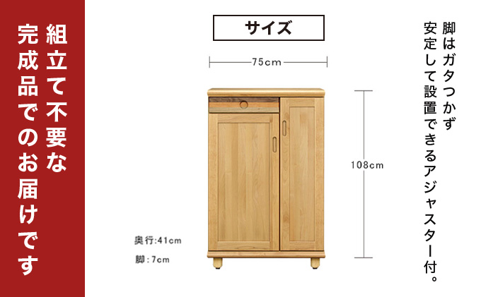 Paste（パステル）幅75L シューズボックス ナチュラル【北海道・東北・沖縄・離島不可】CN044-NA