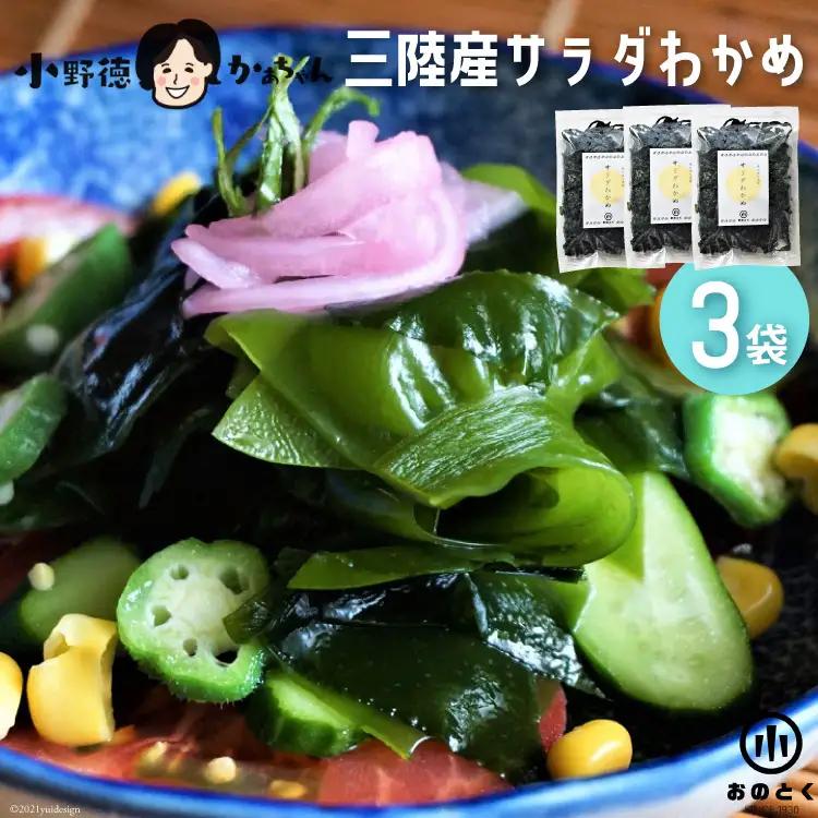 【2つの食感】 三陸産 サラダわかめ 170g ×3袋 [小野徳 宮城県 気仙沼市 20565558] 海藻 ワカメ わかめ 若布 塩蔵わかめ 塩蔵 コリコリ シャキシャキ 冷蔵
