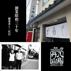 舞鶴焼肉 発祥の店 豪華 ４種盛 焼肉 500g セット 味付け肉 国産牛 上カルビ 特選ハラミ 中落ちカルビ ホルモン 創業昭和30年 八島丹山 お取り寄せ グルメ 冷凍 焼肉セット 人気店 贈答 