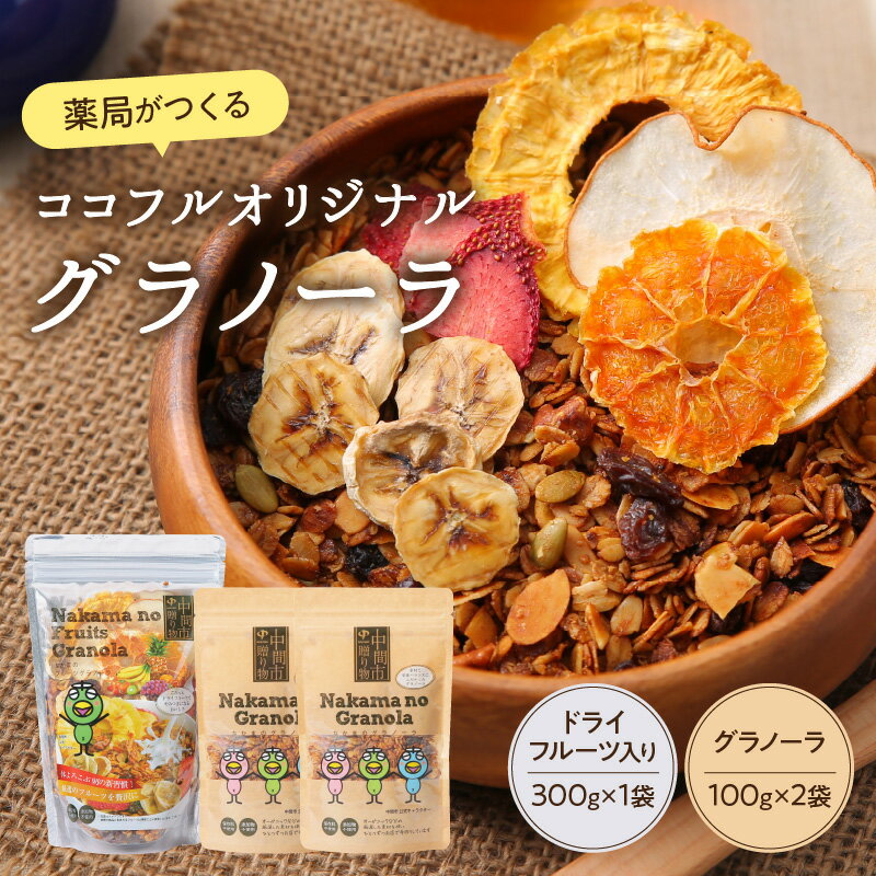 【ふるさと納税】薬局がつくるココフルオリジナルグラノーラ詰め合わせセット 限定 パッケージ 手作り 自家製 ヴィーガン 送料無料【026-0001】