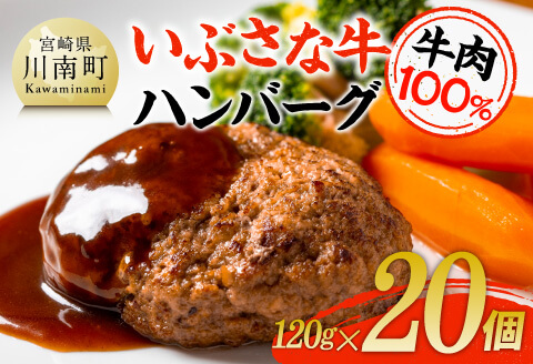 いぶさな牛ハンバーグ 20個 【 宮崎県産 牛 ハンバーグ 黒毛和牛 】[D05302]