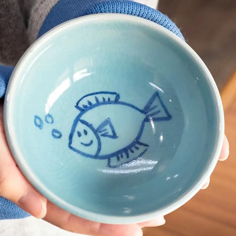 ペットフードボウルと水入れセット　猫用　松岡窯陶芸教室