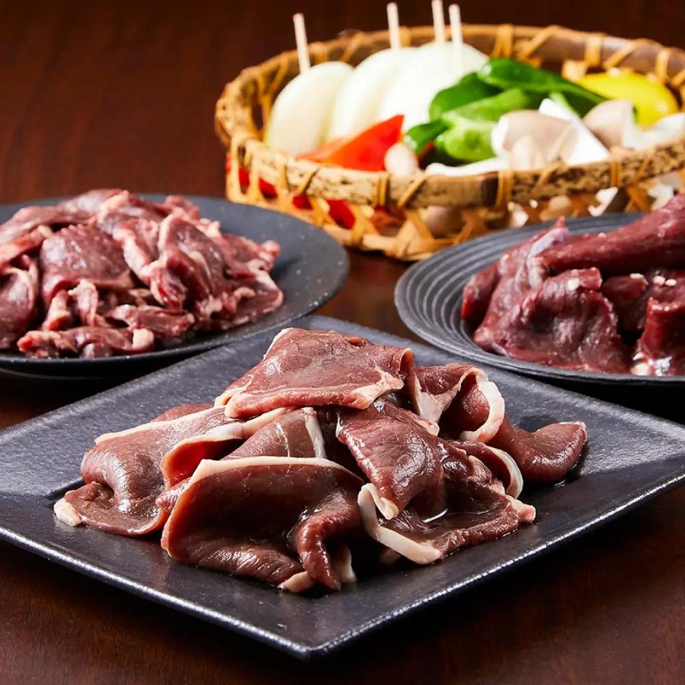 エゾ鹿肉お試しセット（焼き肉用）　外モモ肉200g×2・ロース300g・ヒレ300g　計1kg| 鹿肉