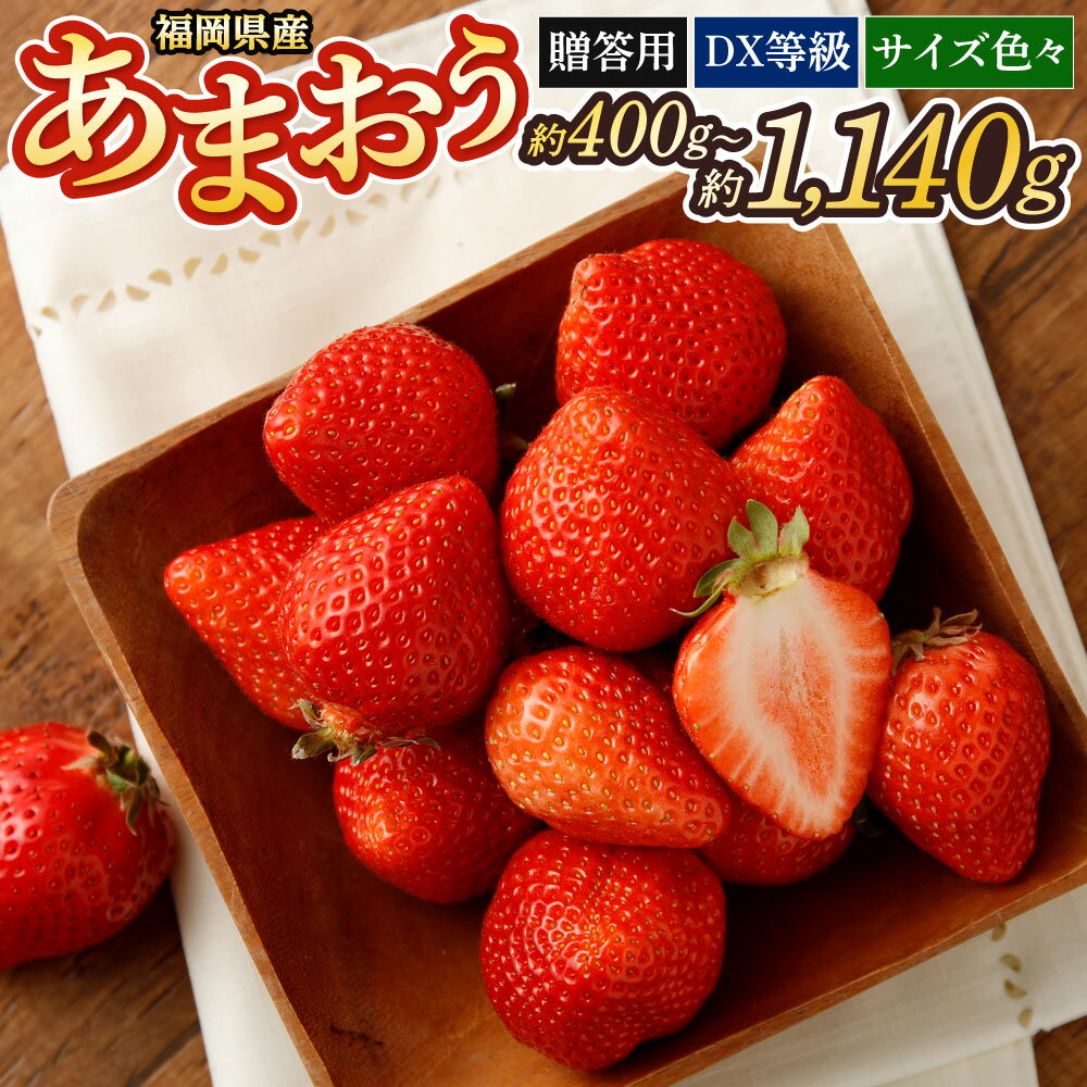 【ふるさと納税】＜選べる 種類・容量＞ あまおう 贈答用 約400g 約800g / デラックス 約570g 約1140g / サイズ色々 約1140g いちご イチゴ 苺 フルーツ 旬 冷蔵 福岡県産 予約 福岡県北九州市 【2026年1月下旬-3月下旬発送予定】