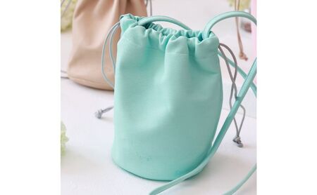 墨田区産ピッグレザー2Way巾着バッグ ピンク