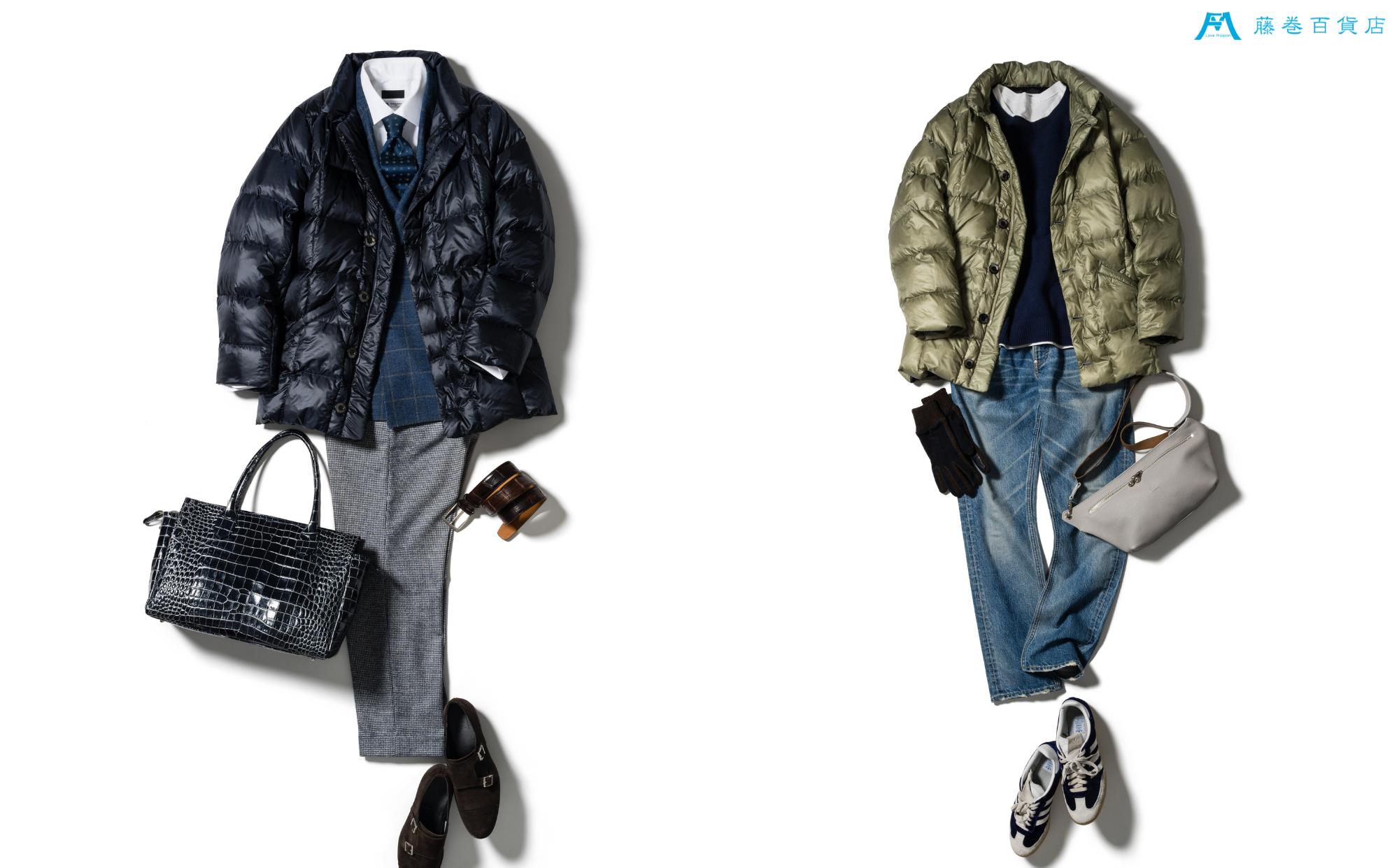 【藤巻百貨店】 HOKKAIDO DOWN×CENTENA （ネイビー） 北海道ダウンジャケット