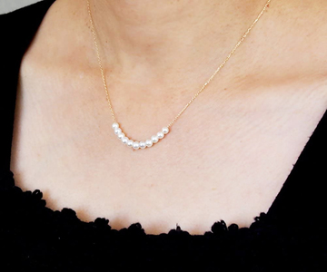 1443 11粒のアコヤ ベビーパール ネックレス 4.5mm K18