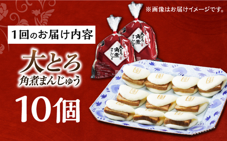 【3回定期便】【簡易包装】大とろ角煮まんじゅう10個（5個×2） 長与町/岩崎本舗[EAB106] 角煮 定期 定期便