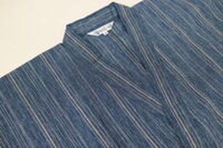 阿波しじら織 甚平【柄No.75、サイズM】と巾着（大）セット