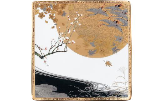 四季彩舞曲26.5cm角大皿 058-H1033