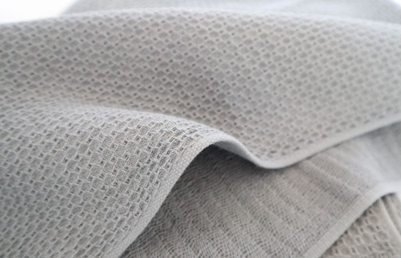 【ソフトハニカム】泉州南部織 ミニバスタオル 10枚（グレー）+ソフトハニカム織ハーフハンカチ1枚 G1979