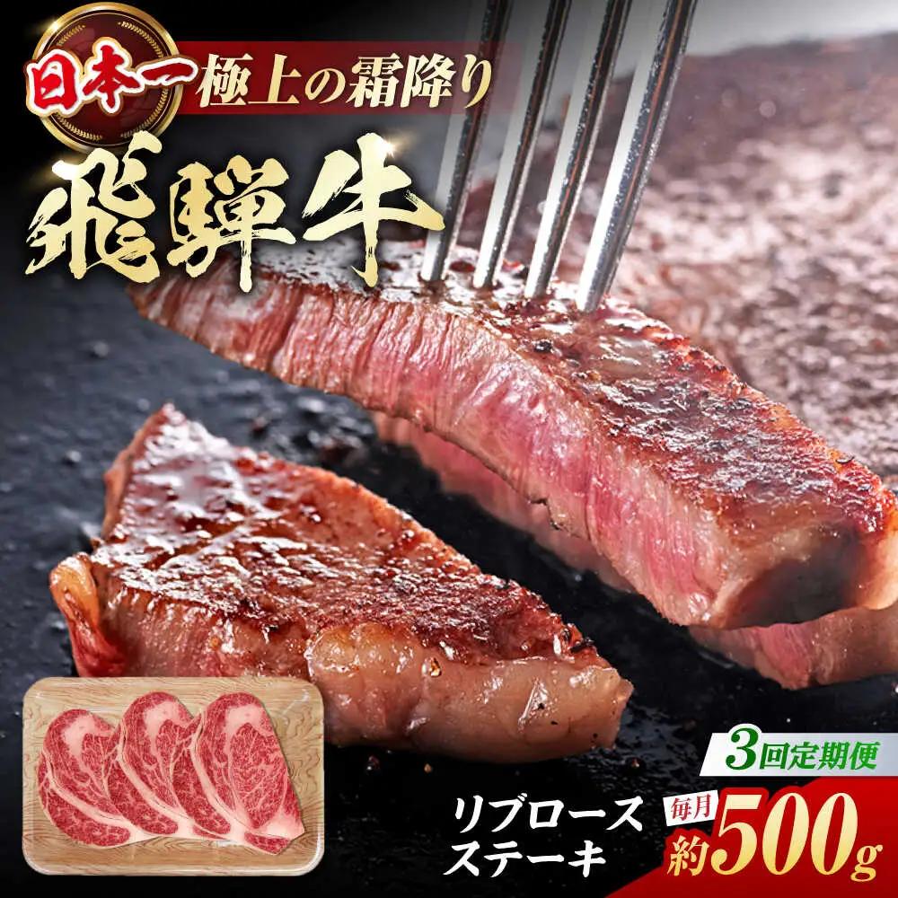 【3回定期便】飛騨牛 ステーキ用計500g / 浅井商店[AWBJ030] 飛騨牛