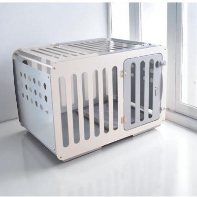 ふるさと納税 国立市 アルミ製犬用ケージ 高級ペットサークル「i100」天版キャスター付き【ホワイト×ライトグレー】