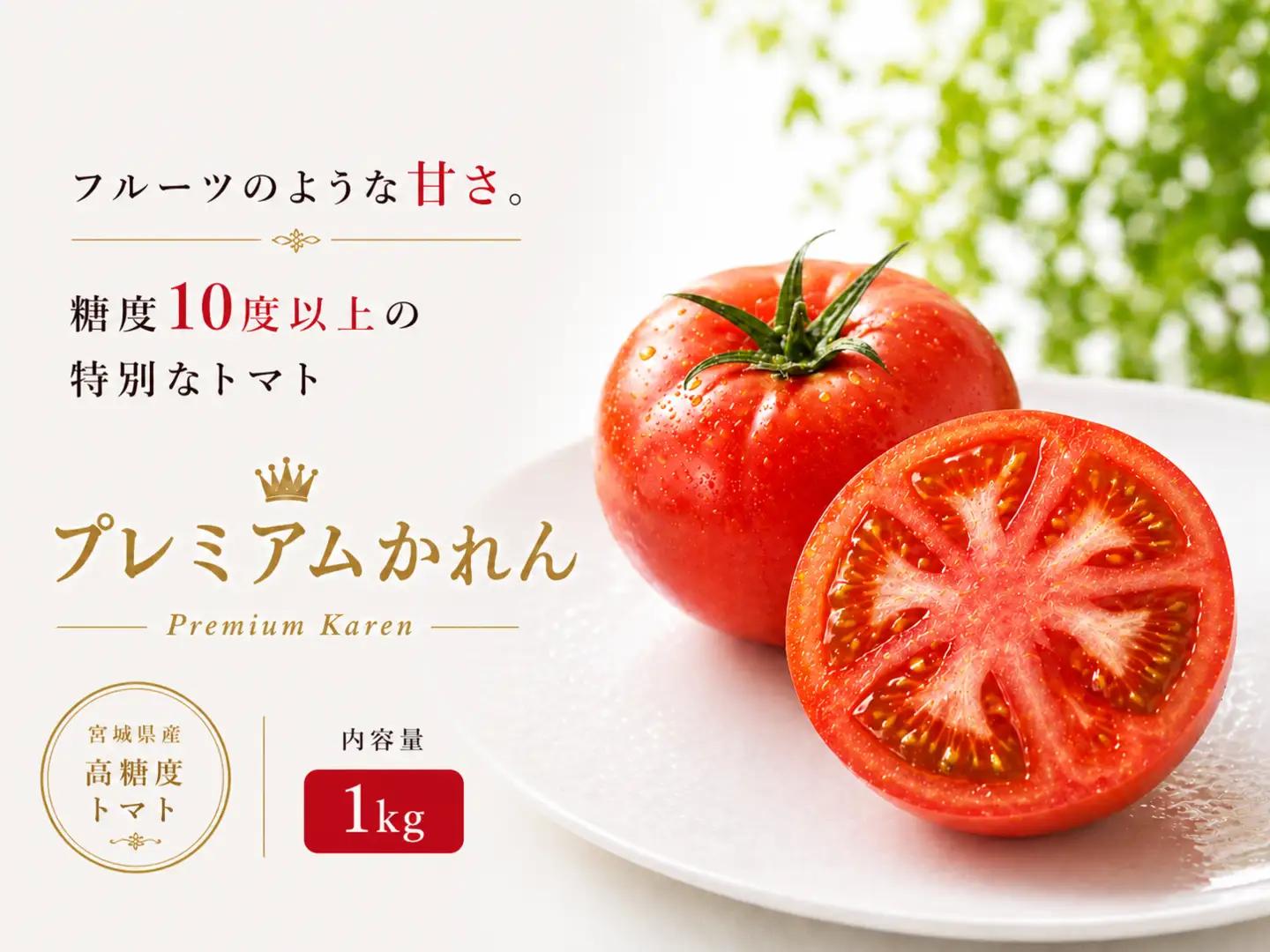 【糖度10度以上！】プレミアムかれん１kg とまと 野菜 トマト【delf038】