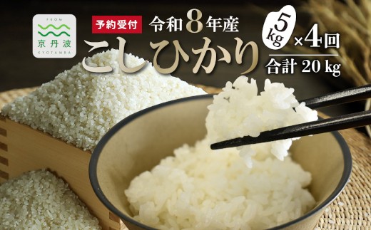 【4回定期便】 《新米先行予約》 こしひかり 和知のお米 5kg 定期便 4回 4カ月 合計20kg 京都 丹波 京丹波町産 米 コメ コシヒカリ 精米 産地直送 ※北海道・東北・沖縄・その他離島は配送不可 [056MTK001R]