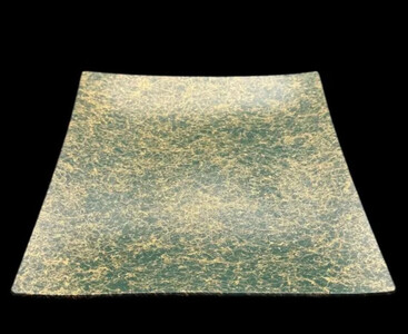 波スクエアプレート L 乱糸(マット仕上げ)草色