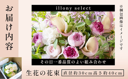 季節の花束《illony select》直径約30cm 【花 お花 フラワー 花束 贈り物 贈答ギフト プレゼント 記念日 兵庫県 芦屋市】