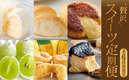【全6回定期便】贅沢スイーツ 6種食べ比べ お菓子 洋菓子 お取り寄せ ギフト ご褒美 共楽堂 八天堂 むすび チーズケーキ マスカット くりーむパン ポテトT04