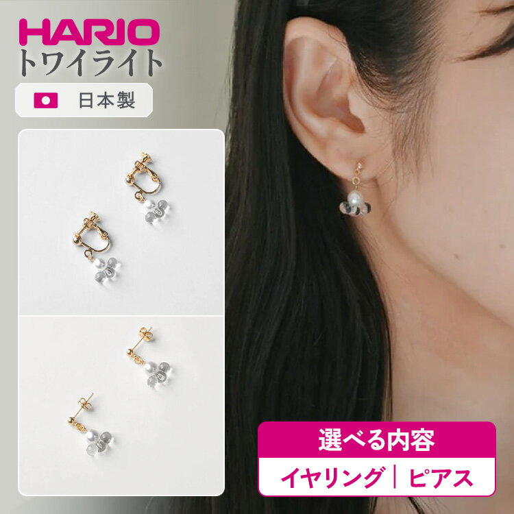 【ふるさと納税】＼選べる内容／ HARIO アクセサリー トワイライト シリーズ イヤリング ピアス ［FP HAFP-TW-E］［FP HAFP-TW-P］｜耐熱 ガラス アクセサリー ハリオ 職人 繊細 フォーマル カジュアル きれいめ おしゃれ 20代 30代 40代 _FU08 _FU09 ※離島への配送不可