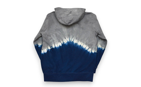 藍染めタイダイパーカーG  ASCENSION  黒部の名水染め　ファッション 服 男性 メンズ 女性 レディース トップス  絞り染め おしゃれ 染物 プレゼント Lサイズ