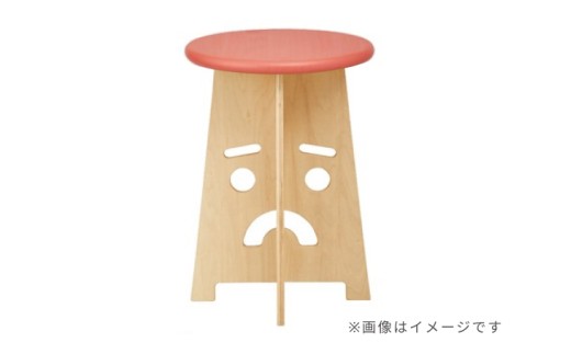ふぇいすKid's〈Face Kid's Stool〉　表情：えーちゃん　カラー：レッド