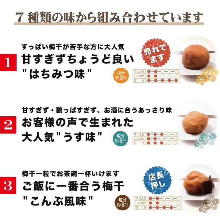 【贈答用】紀州南高梅 食べ比べセット 500g×2　（はちみつ・白干）【inm900-6C】