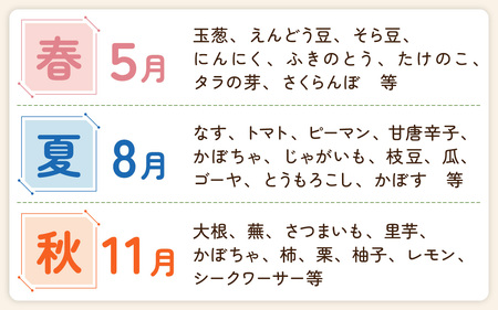 【定期便3回】朝どれ 旬な野菜 果物セット 9種類セット【お届け対象月 5月,8月,11月】農薬・化学肥料不使用