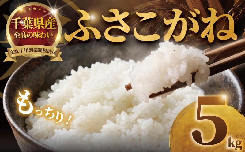 
                  ふさこがね 5kg 米 お米 ブランド米 国産 美味しいお米 白飯 飯 ご飯５kg 5キロ 精米 白米 こめ コメ おこめ okome kome おむすび おにぎり 弁当 美味しい グルメ 朝食 贈答 取り寄せ ギフト 魚 肉 の おかず にあう 令和7年産 千葉県産 鍋屋商店 千葉県 東金市
                