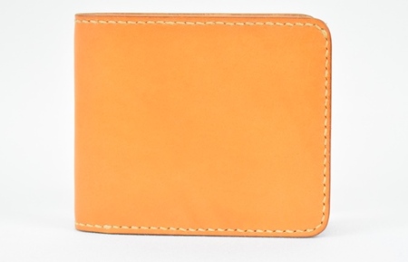 栃木レザー使用｜滑らか本革二つ折り財布｜Half wallet 01｜キャメル｜minca（全4色）