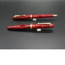 【ふるさと納税】「大西製作所」本格手作り　万年筆　大　F1600（赤）ペン先Mサイズ　AJ-54